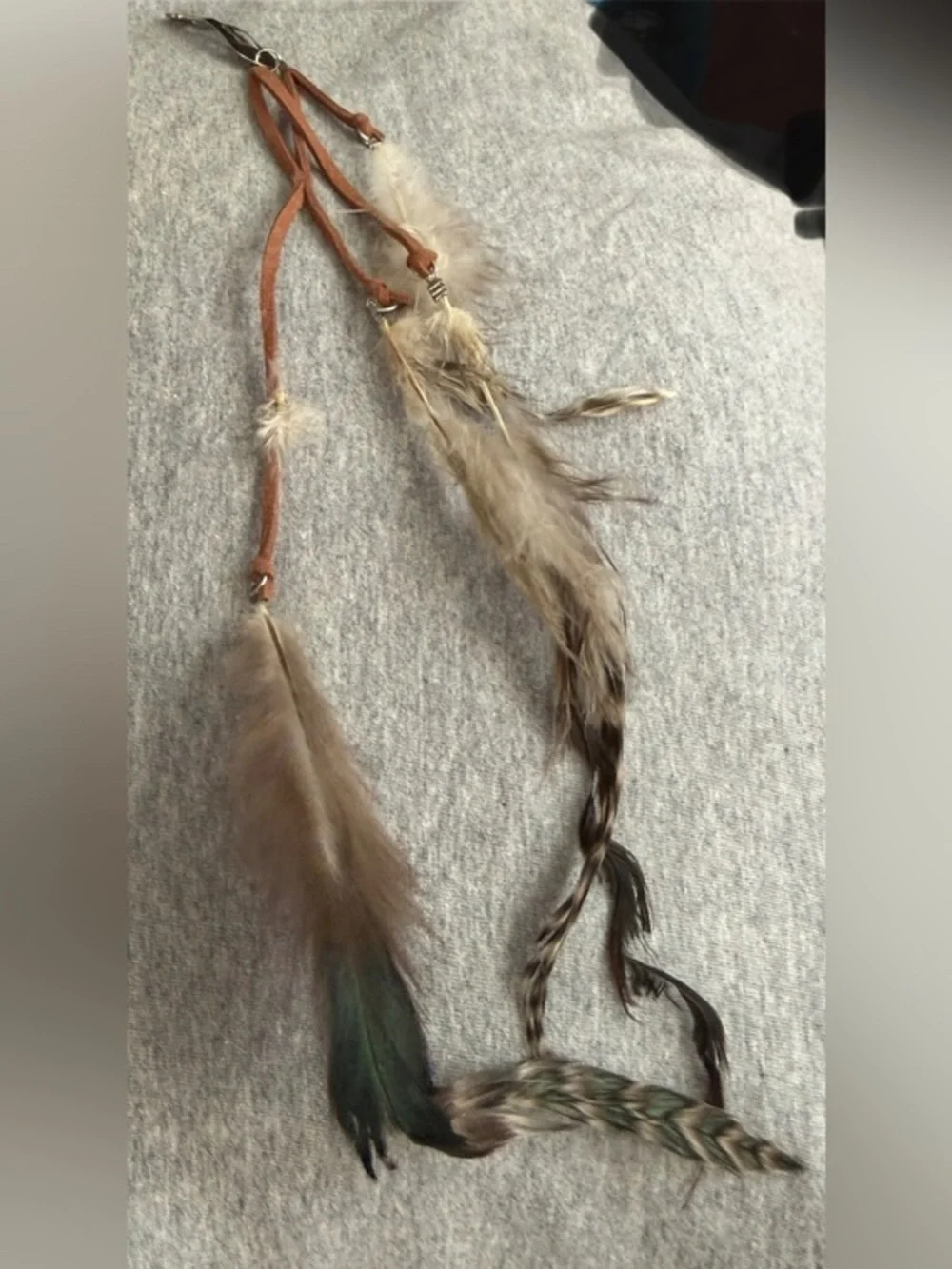 Brown Feather Hair Clip with Natural Feathers
